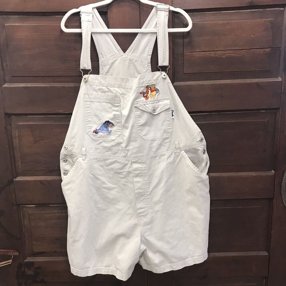 Vtg 90s Y2K Winnie The Pooh Eeyore Bib Overalls Shortalls 24W